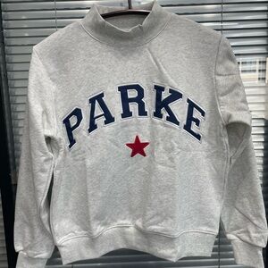Parke Light Gray Top with Navy Letters and Red Star